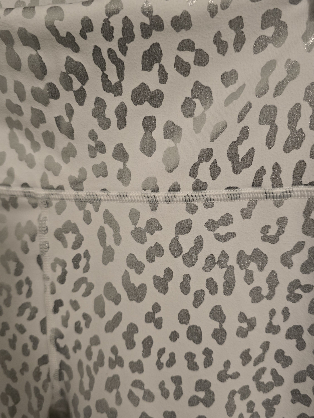 Fabletics White & Light Gray Leopard Print High-Waist Leggings - Picture 2 of 5